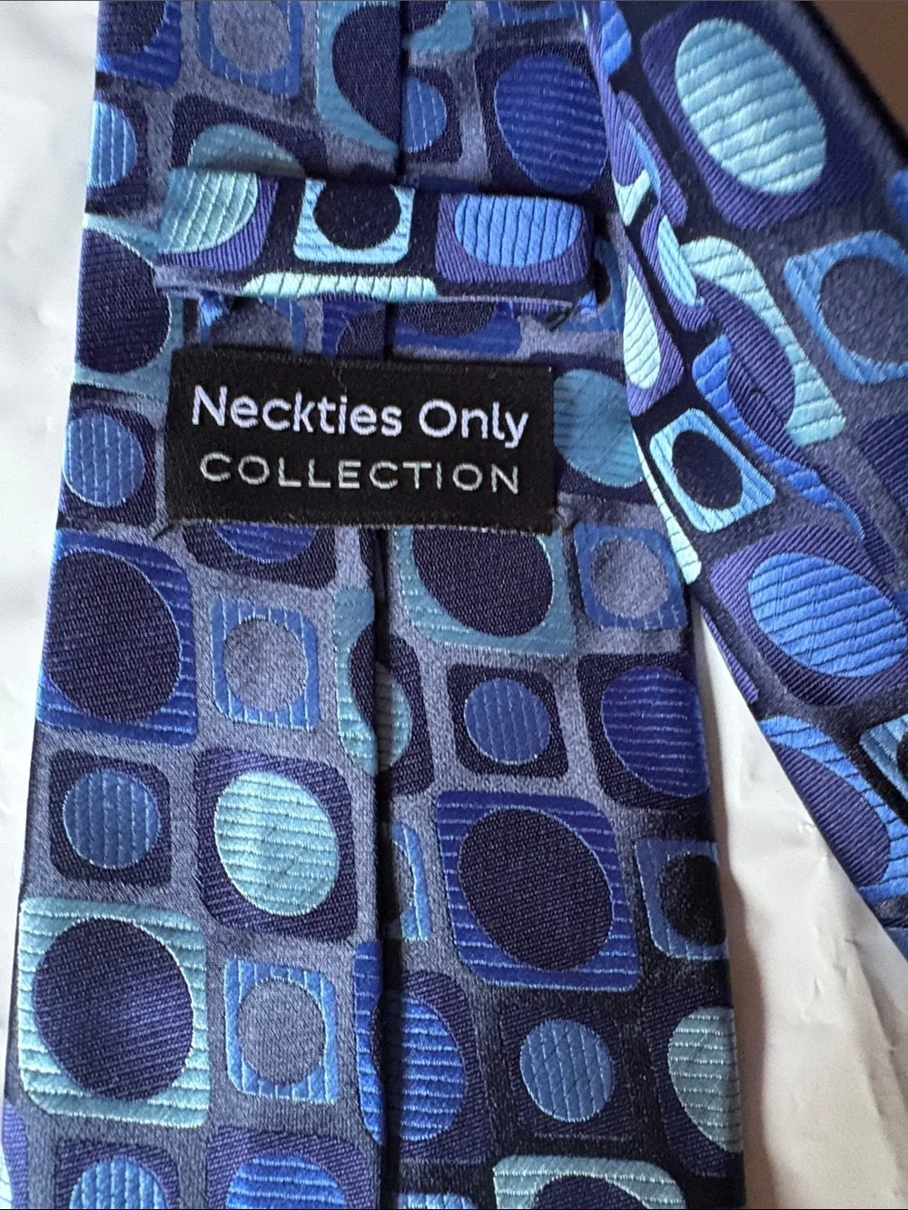 Men's Navy Blue Geometric Silk-Blend Tie